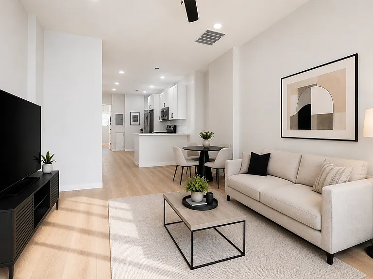 Open concept living and dining - main level