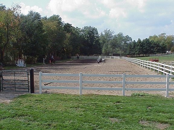 Large outdoor riding arena