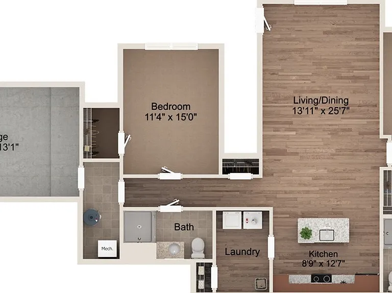 2 Bedroom - 1st Floor with attached garage and dimensions 2 Bedroom - 1st Floor with attached garage and dimensions