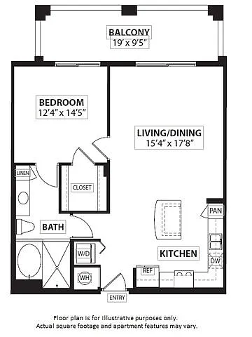 Floor plan A3 1 Bed 1 Bath