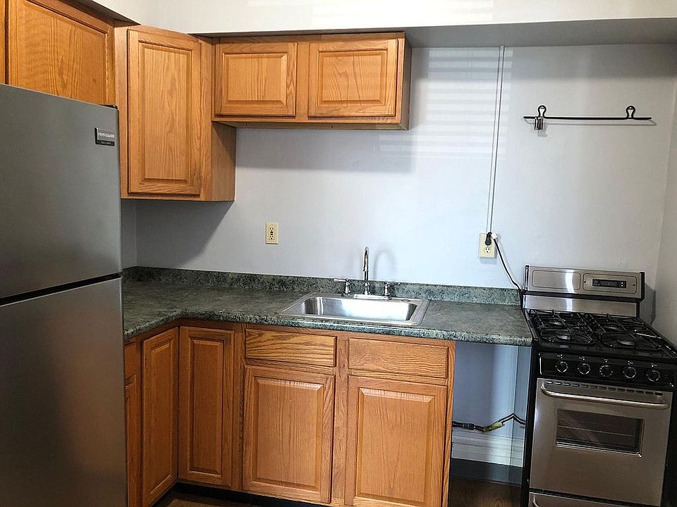 Kitchen with stainless steel appliances