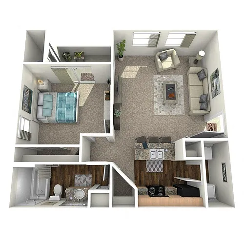 Floor plan 1 Bedroom 1 Bathroom