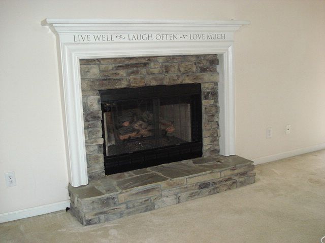 stacked stone gas fireplace