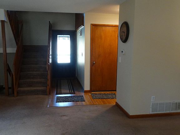 View of front door from the living room