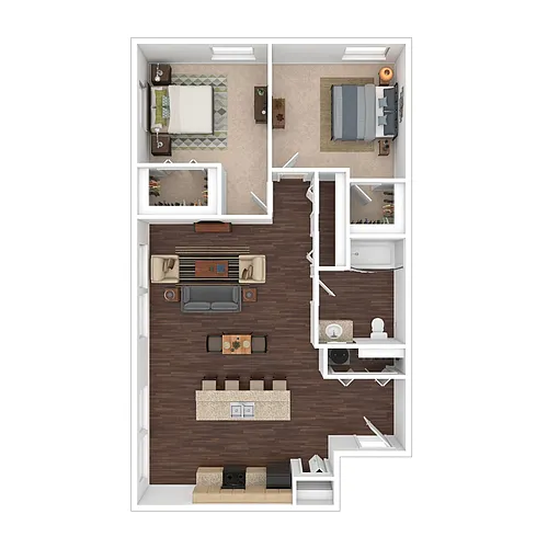 Floor plan 2 Bed 1 Bath