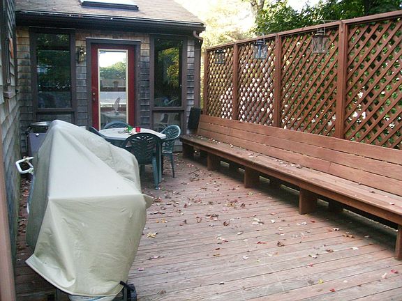 Large deck leads into beautifl sun room