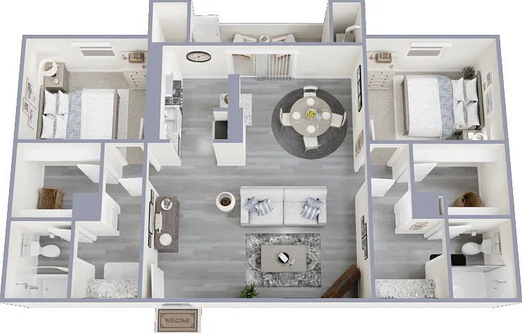 Two Bedroom Deluxe Floorplan Diagram
