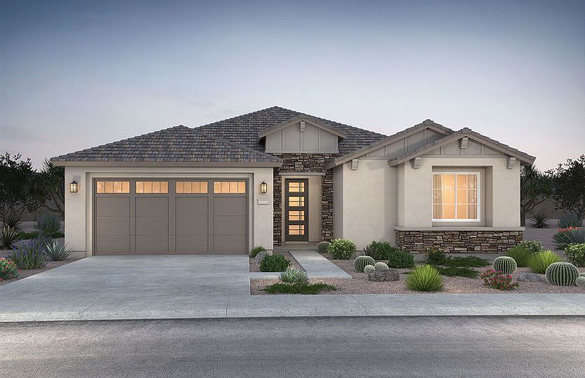 Enhance your curb appeal with the Home Exterior B option that adds optional stone veneer, and a pain