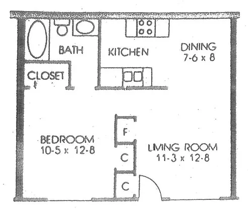 Floor plan One Bedroom