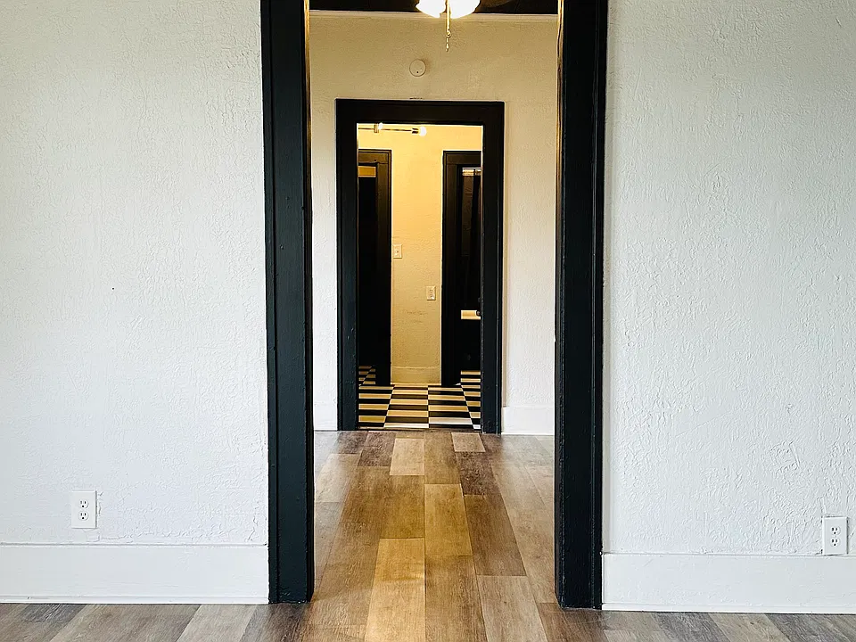 Shotgun-style floor plan - where the rooms flow directly into one another without traditional hallways