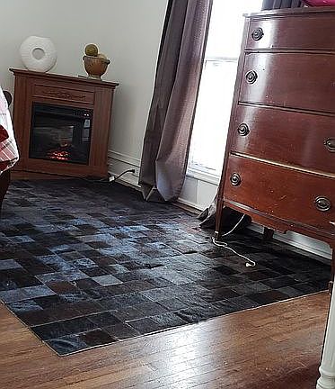 Master Bedroom with Fireplace on.