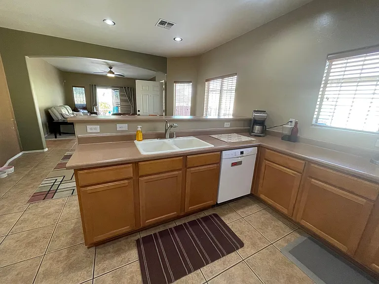 Kitchen looking towards living room