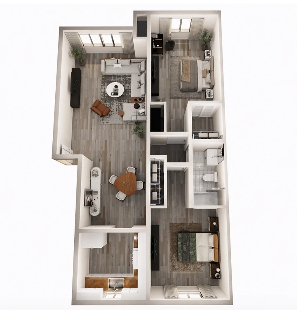 Floor plan 2 Bed 1 Bath