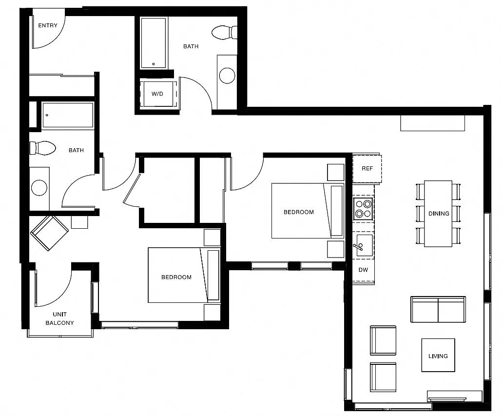Floor plan 2 Bedroom B2