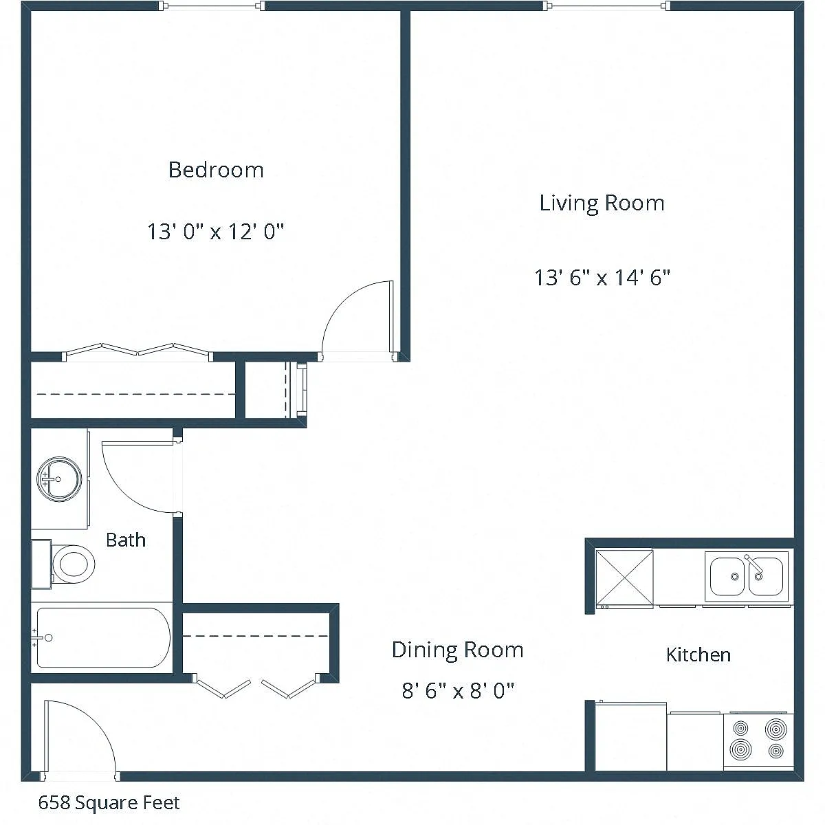 Floor plan One Bedroom 11A