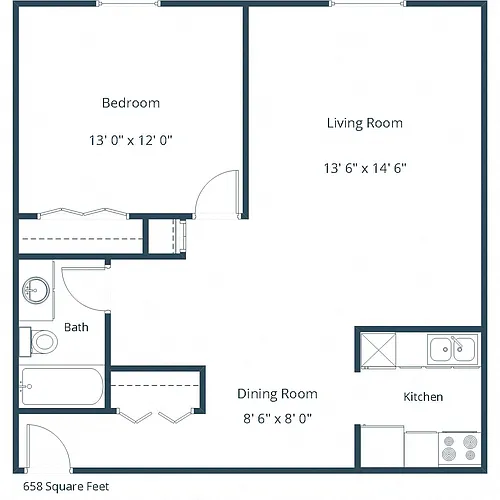 Floor plan One Bedroom 11A