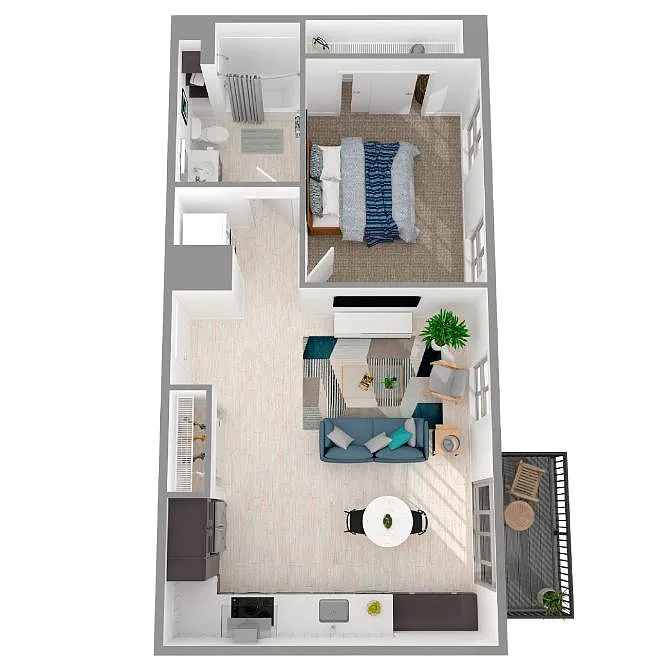Floor plan 1 Bed/1 Bath-30.1