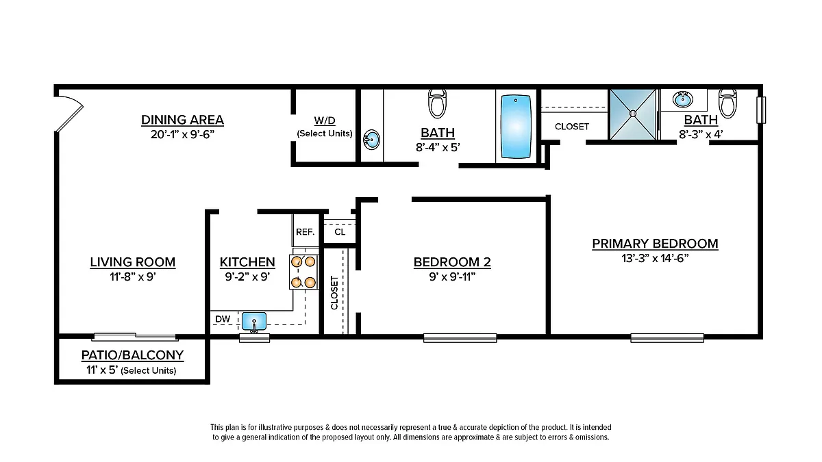 Floor plan 2 Bedroom Apartment