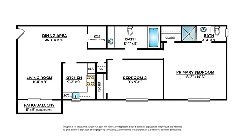 Floor plan 2 Bedroom Apartment