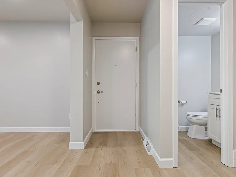 main entrance & half bath