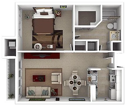 Floor plan 1 Bed 1 Bath