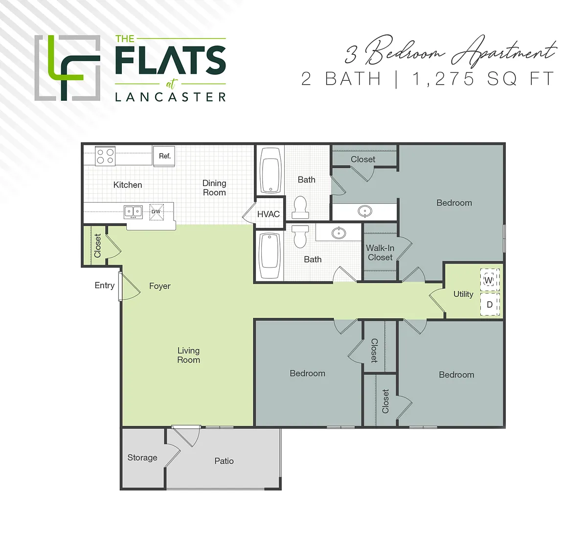 Floor plan 3 Bed 2 Bath