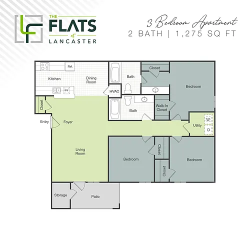 Floor plan 3 Bed 2 Bath