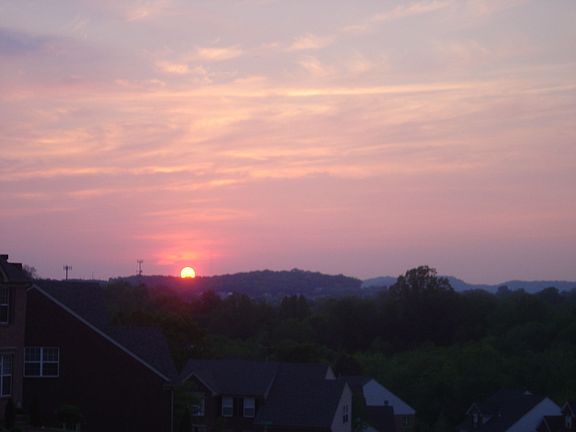 Sunset view from front of home