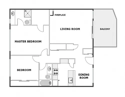 Floor plan 2 Bed / 2 Bath: Type H