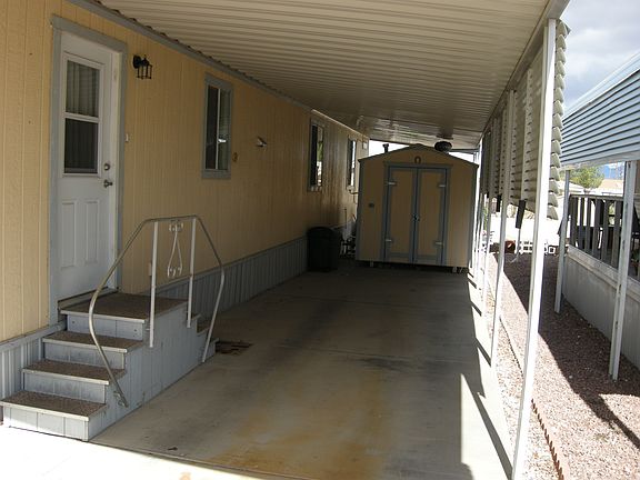 concrete driveway, rear exit