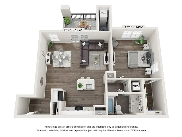 Floor plan 1 BD