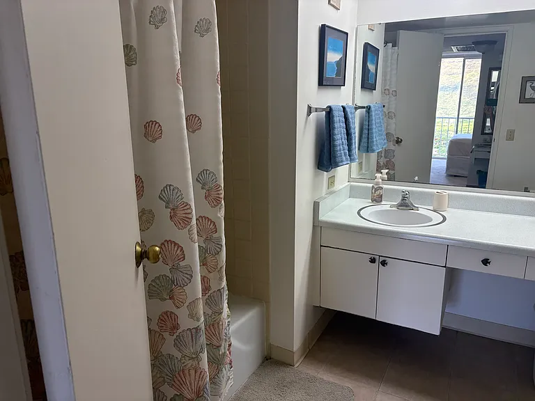 There is a shower or bath available.