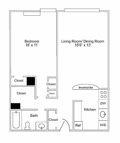 Floor plan One Bedroom Executive