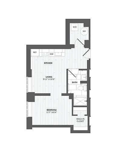 Floor plan Alcove Studio-A1