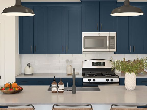 Kitchen with pendant lighting