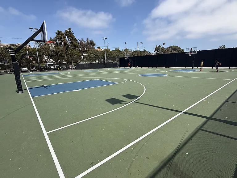 Clark field basketball court is walking distance.