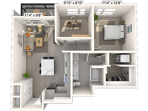 Floor plan A4 1x1 867 SF