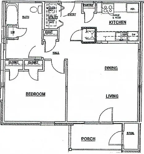 Floor plan 1BR/1Bath