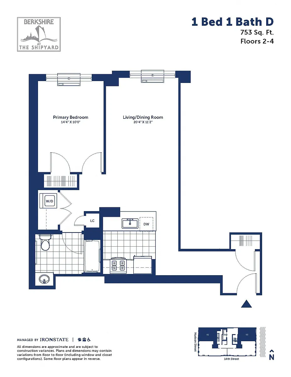 Floor plan 1 Bed 1 Bath D