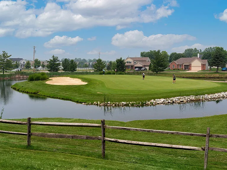 Gorgeous landscaping and pond area