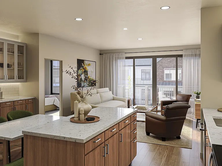 Encore at Bishop Heights - Unit C1 Kitchen to Living