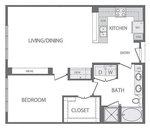 Floor plan A5 1Bed 1Bath