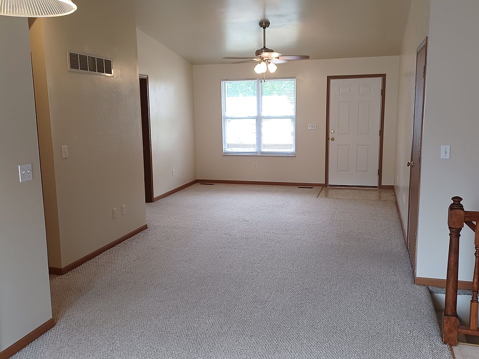 View of the front door from the back door.