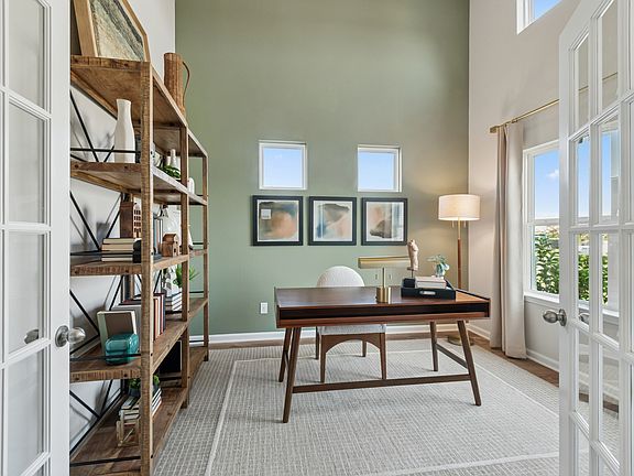 The Princeton II- Foyer into Study with French Doors