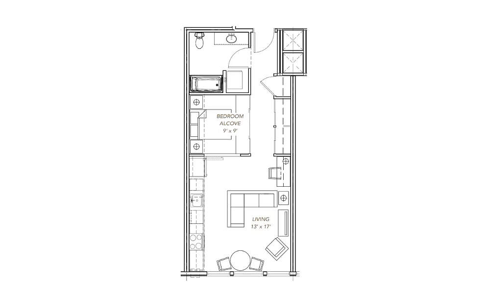 Floor plan GLV - Open 1x1 - A12