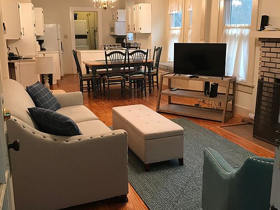 Open concept kitchen, dining room, living room.