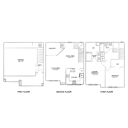 Floor plan Design 2D20 Townhome Premier