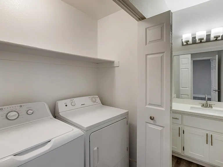 Enjoy the convenience of having a washer and dryer at your disposal