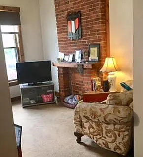 View from dining room into living room.