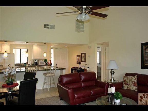 Living, kitchen and island